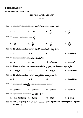 Toán - Chuyên đề Mũ  lôgarit - Đề 05